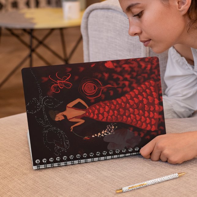 Woman in Red Dress Monogram Notebook ( Woman in Red Dress Notebook)