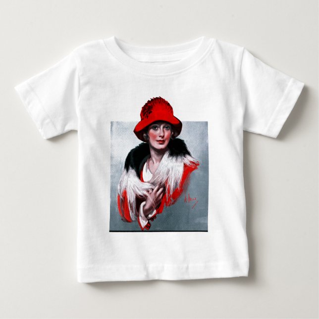 Woman in Red Hat Baby T-Shirt (Front)