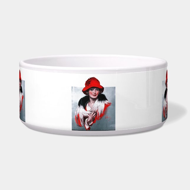 Woman in Red Hat Bowl (Front)
