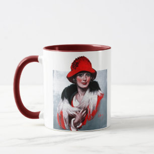 Woman in Red Hat Mug