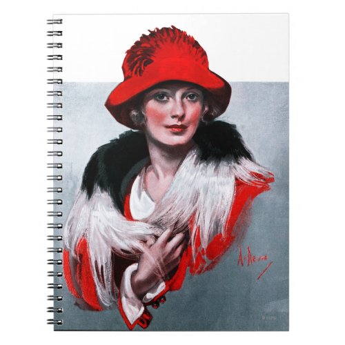 Woman in Red Hat Notebook