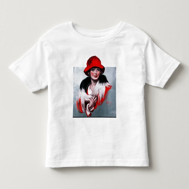 Woman in Red Hat Toddler T-shirt (Front)
