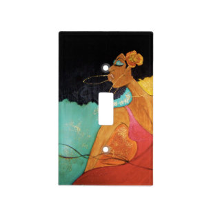 Woman in Red Light Switch Cover
