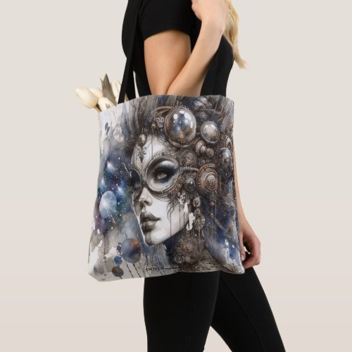 Woman in Space Tote Bag