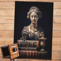 Woman in Stone with Books 2 Decoupage Paper
