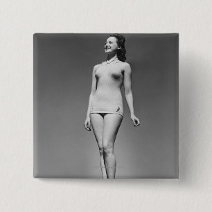 Woman in Swimsuit Pinback Button