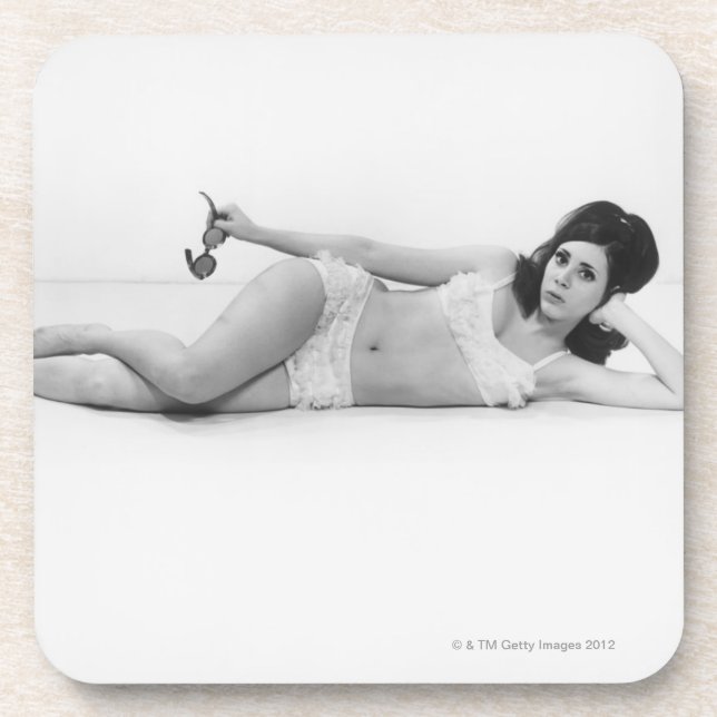 Woman in Swimwear Beverage Coaster (Front)