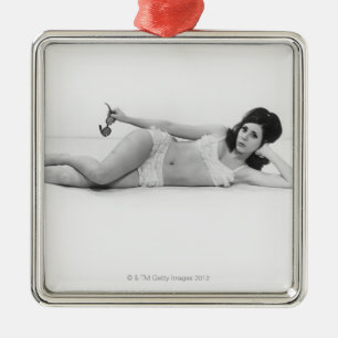 Woman in Swimwear Metal Ornament