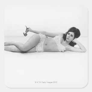 Woman in Swimwear Square Sticker