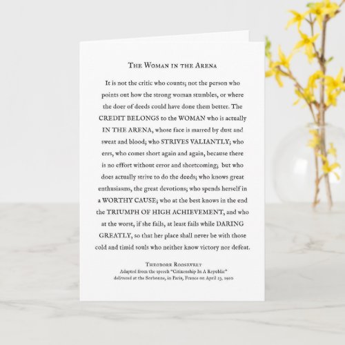 Woman in the Arena Inspirational Greeting Card