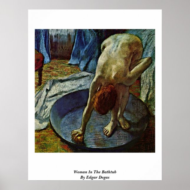 Woman In The Bathtub By Edgar Degas Poster (Front)
