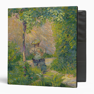 Woman in the Garden (oil on canvas) 3 Ring Binder