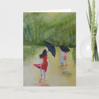 Woman in the Polka Dot Dress I Card