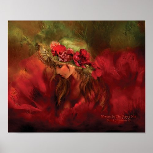 Woman In The Poppy Hat Art Poster/Print Poster