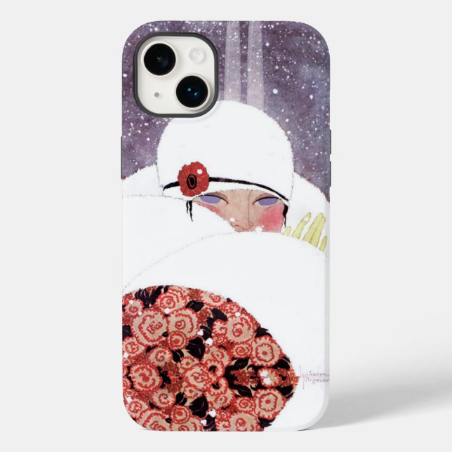 WOMAN IN THE SNOW,WINTER BEAUTY FASHION Case-Mate iPhone CASE (Back)