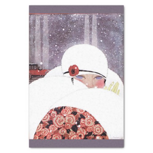 WOMAN IN THE SNOWWINTER BEAUTY FASHION TISSUE PAPER