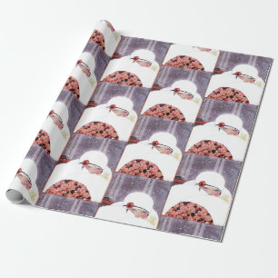 WOMAN IN THE SNOW,WINTER BEAUTY FASHION WRAPPING PAPER