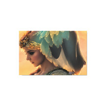 Woman in Waiting: Stretched Canvas Print