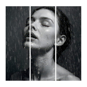 Woman In Water Spray Triptych
