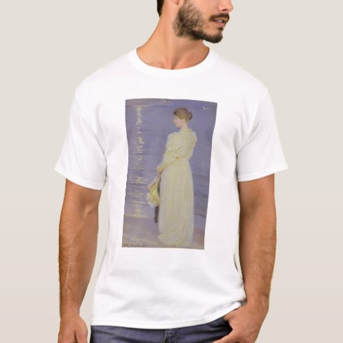 Woman in White on a Beach 1893 T_Shirt