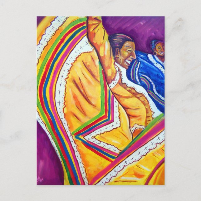 Woman in Yellow Dress Postcard (Front)