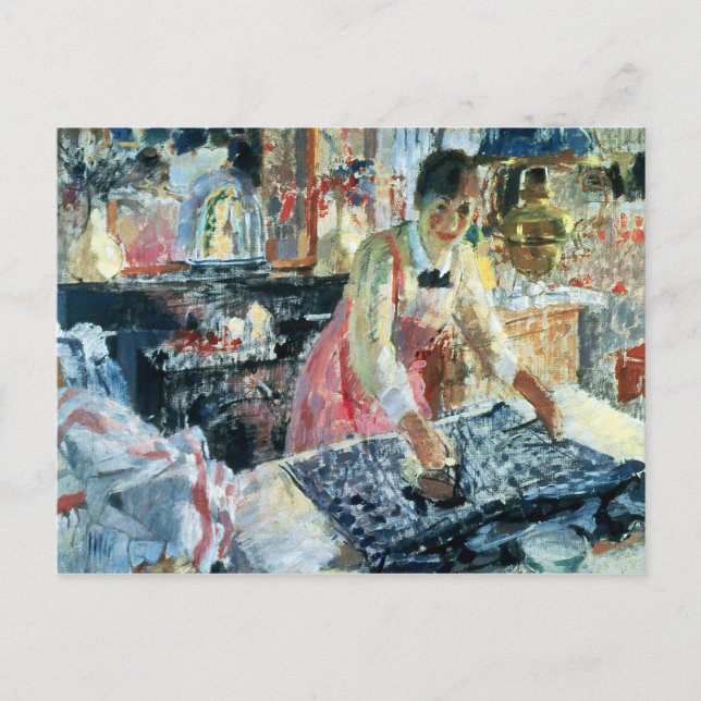 Woman Ironing, 1912 Postcard (Front)