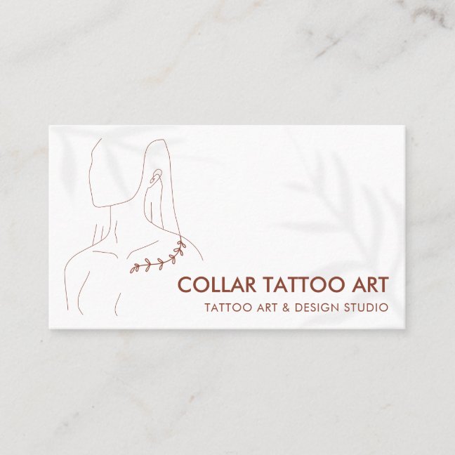 Woman Jewelry Store Plant Collar Bone Tattoo Business Card