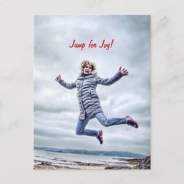Woman Jumping For Joy Postcard (Front)