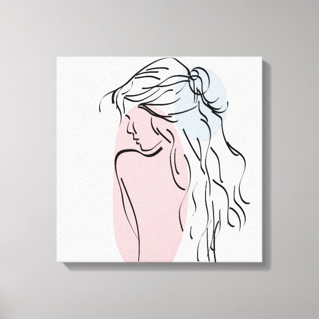 Woman Lady Girl-drawing Canvas Print (Front)