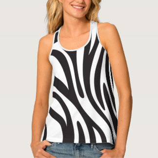 Woman landing gear. Zebra and minimalist effect. Tank Top