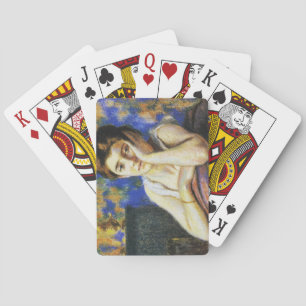 Woman Leaning on a Chair Poker Cards