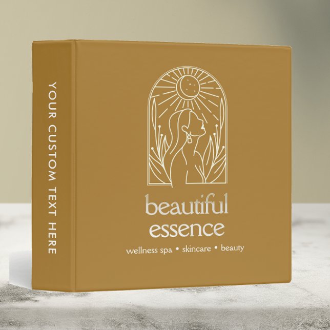 Woman Leaves Moon Arch Copper Wellness Day Spa 3 Ring Binder (Creator Uploaded)