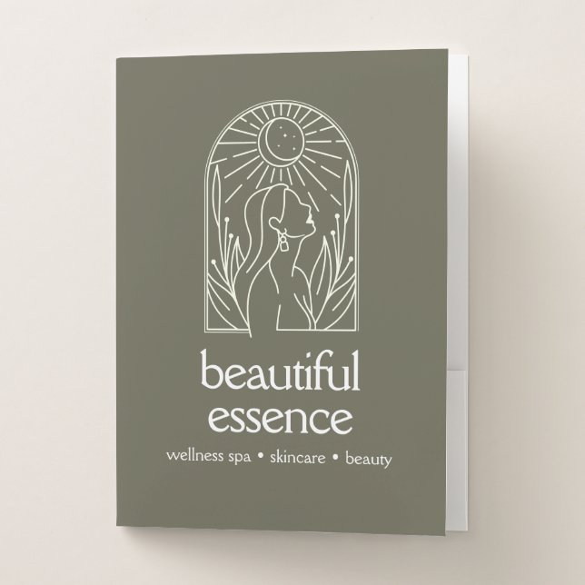Woman Leaves Moon Arch SAGE Wellness Day Spa Pocket Folder (Front)