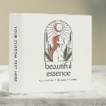 Woman Leaves Moon Arch SKINCARE Wellness Day Spa 3 Ring Binder<br><div class="desc">This boho-inspired binder features an elegant logo of a woman’s silhouette adorned with delicate leaves and a crescent moon, framed gracefully within an arch. Designed in a warm organic color palette of sage green, terracotta, oyster ivory, truffle, and copper, it brings a touch of natural beauty to your organization. The...</div>
