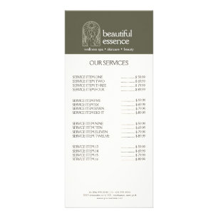 Woman Leaves Moon Arch SKINCARE Wellness Day Spa Rack Card