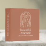 Woman Leaves Moon Arch Terracotta Wellness Day Spa 3 Ring Binder<br><div class="desc">This boho-inspired binder features an elegant logo of a woman’s silhouette adorned with delicate leaves and a crescent moon, framed gracefully within an arch. Designed in a warm organic color palette of terracotta orange it brings a touch of natural beauty to your organization. The front cover includes two customizable lines...</div>