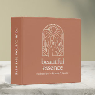 Woman Leaves Moon Arch Terracotta Wellness Day Spa 3 Ring Binder
