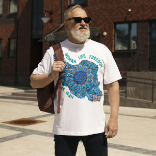 Woman Life Freedom   Persian Minakari Green T-Shirt
