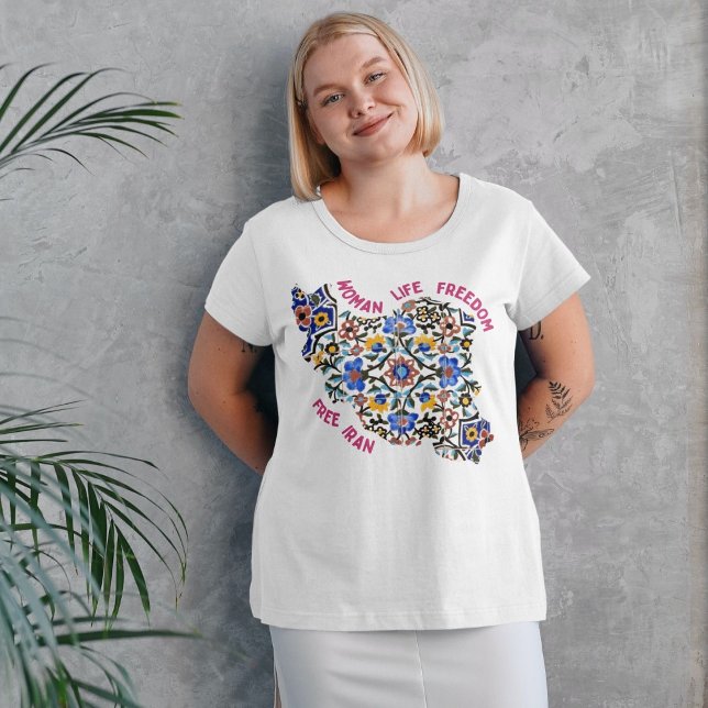 Woman Life Freedom | Persian Tiles Iranian Gifts T-Shirt (Woman Life Freedom | Persian Tiles Red T-Shirt)