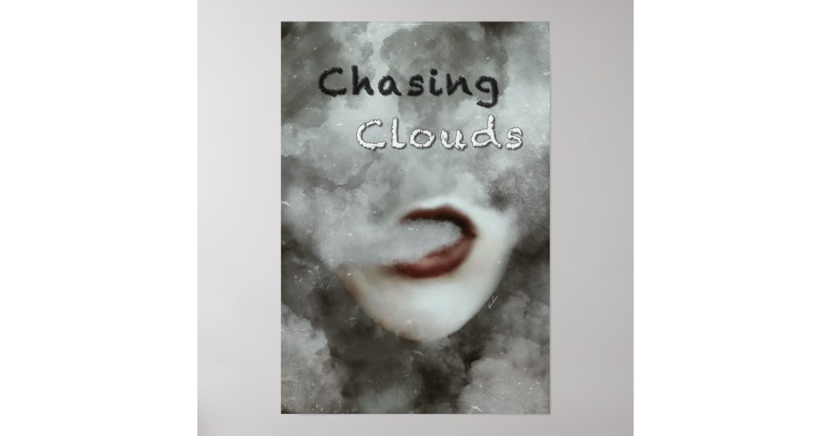 Woman Lips Clouds Vape Premium Poster Print | Zazzle