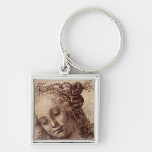 Woman Looking Down Keychain (Front)