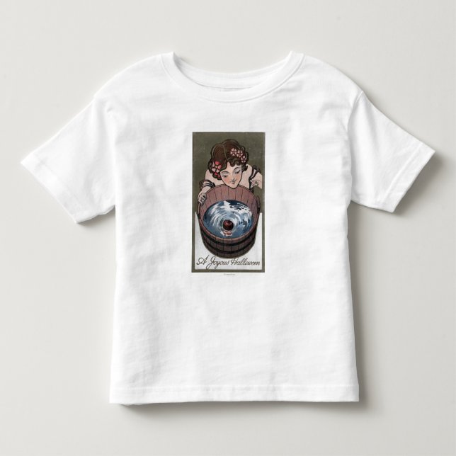 Woman Looking in Wood Barrel Toddler T-shirt (Front)