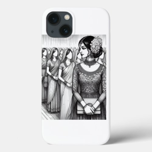 WOMAN LOOKING LEFT iPhone 13 CASE