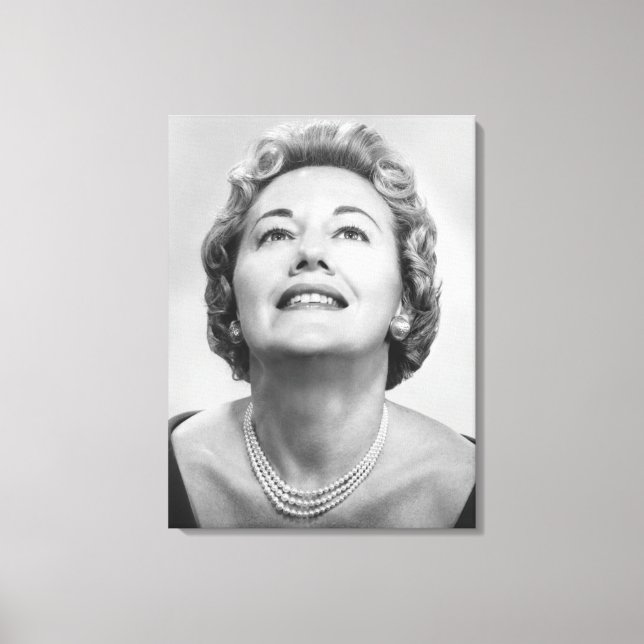 Woman Looking Up Canvas Print (Front)