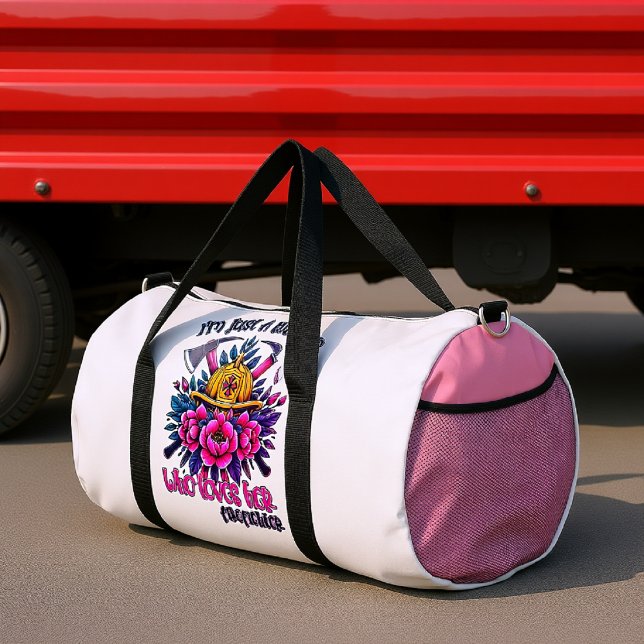 Woman Loves Her Firefighter Hero Duffle Bag (Creator Uploaded)