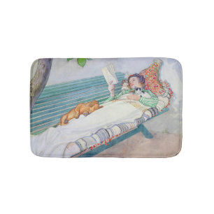 Woman Lying on a Bench, 1913 Bathroom Mat