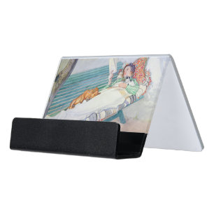 Woman Lying on a Bench, 1913 Desk Business Card Holder