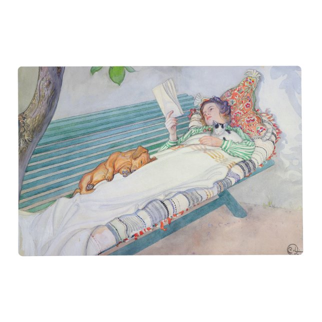 Woman Lying on a Bench, 1913 Placemat (Front)