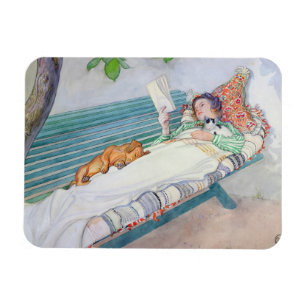 Woman Lying on a Bench, 1913 (w/c on paper) Magnet