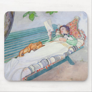 Woman Lying on a Bench, 1913 (w/c on paper) Mouse Pad